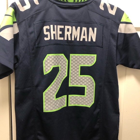 Nike On Field NFL Seattle Seahawks #25 Sherman Football Jersey Size Medium - Picture 11 of 12